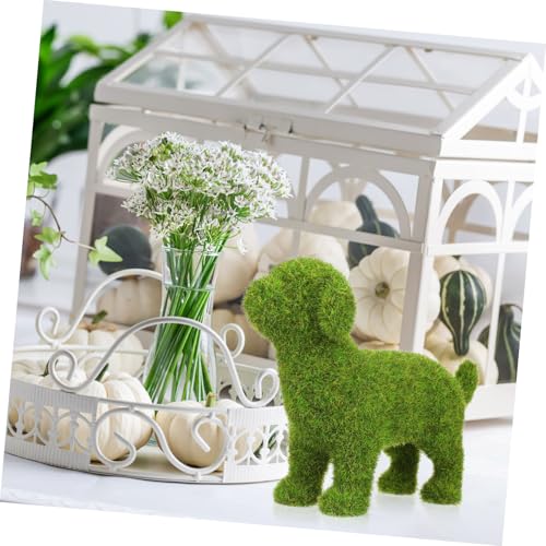 Sculpture réaliste de chien vert floqué, accessoire haut de gamme - 3