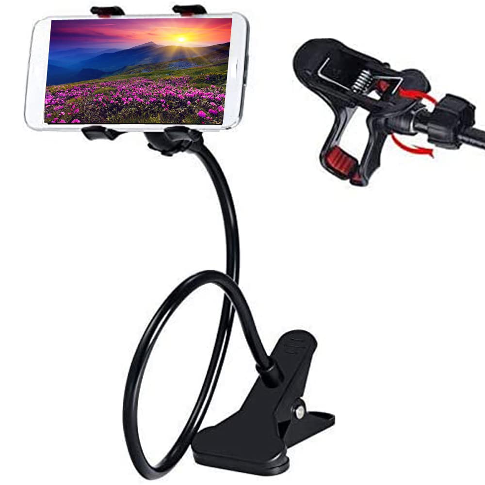 Supporto Da Tavolo A Collo D'Oca Per Telefono – Braccio Flessibile Regolabile 360°, Clip In Metallo, Compatibile Con Smartphone 4-7.2 Pollici