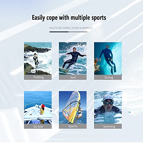 Dixacyer Roupa de mergulho masculina de neoprene de 3 mm com proteção UV Snorkel Surf Fishing Sport