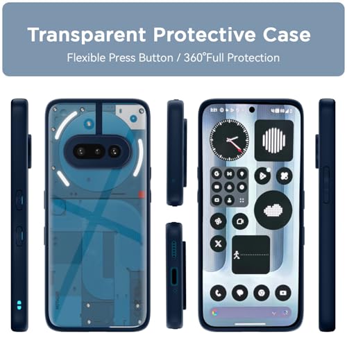 Image of Amazon Basics TPU+PC Back Cover for Nothing Phone 3A 5G | Shockproof Sleek Hybrid Armor Bumper Case (Blue)