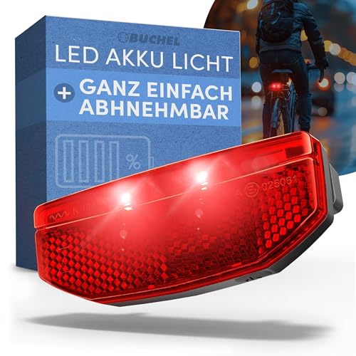 Büchel Feu arrière LED pour porte-bagages – USB-C rechargeable, approuvé StVZO, étanche IPX5, noir