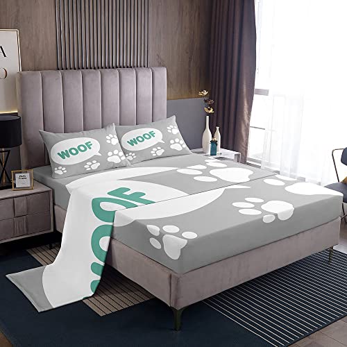 Set di biancheria da letto con impronta per cani