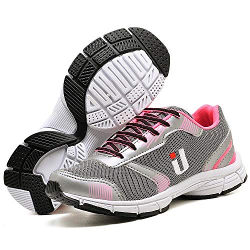 Tênis Fitness Feminino Cadarço Treino Caminhada Conforto Cinza 37