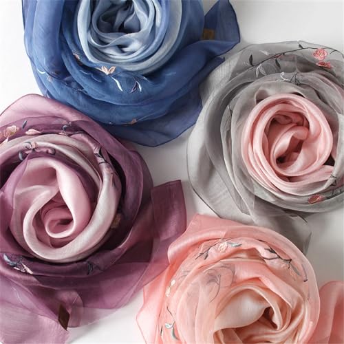 Scarf for Women Silk Scarves Gradient Silk Scarves Elegant Wraps Shade Scarves Lightweight Shawl Pashmina3