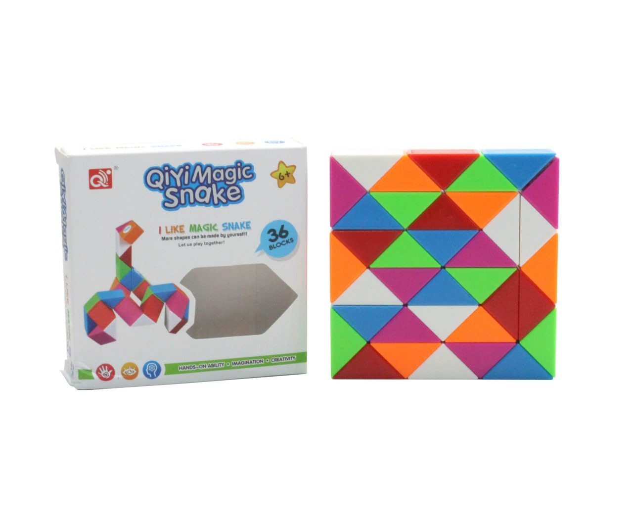 Kiditos Qiyi Magic Snake Cube Twisty Puzzle Toys (36 Blocks), For Kids Age 6 Years & Up, Multicolor