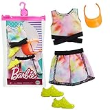 Barbie Mattel Complete Looks Fashion, Tie-die Top and Skirt with Yellow Shoes