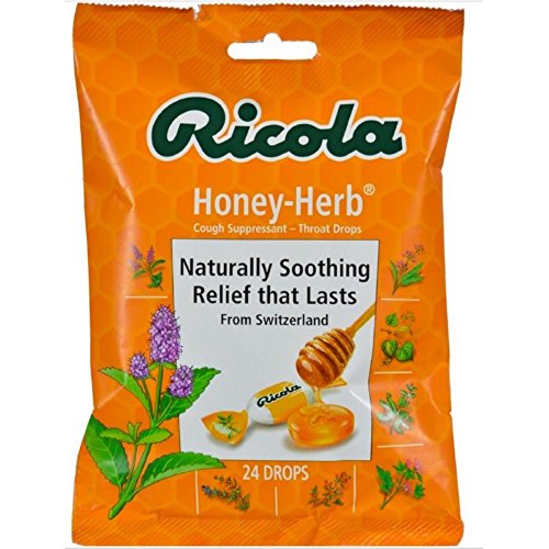 Ricola Honey Herb Herbal Cough Suppressant Throat Drops, 24ct Bag (Pack of 5)