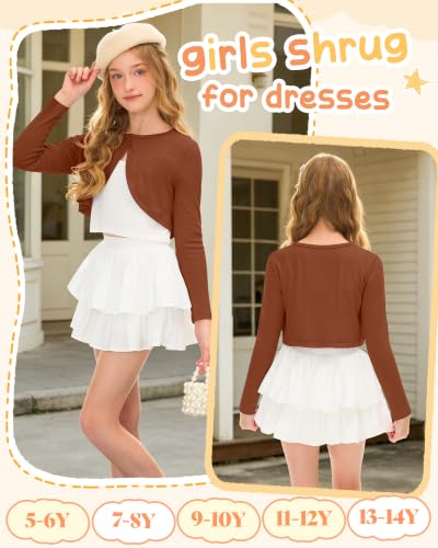 Image of Girls Uniform Cardigan | Cropped Bolero Shrug with Long Sleeves, Button Front Knit Sweater, Soft Preppy School Cardigan for Cute Daily Wear