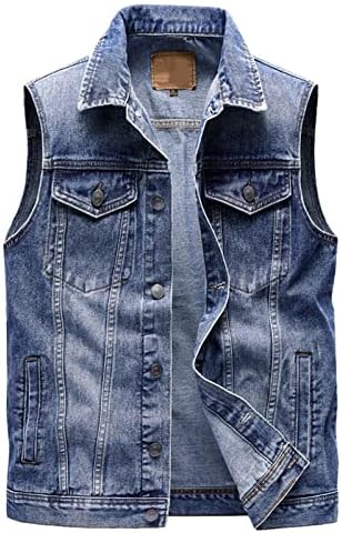 Denim waistcoat mens Clearance