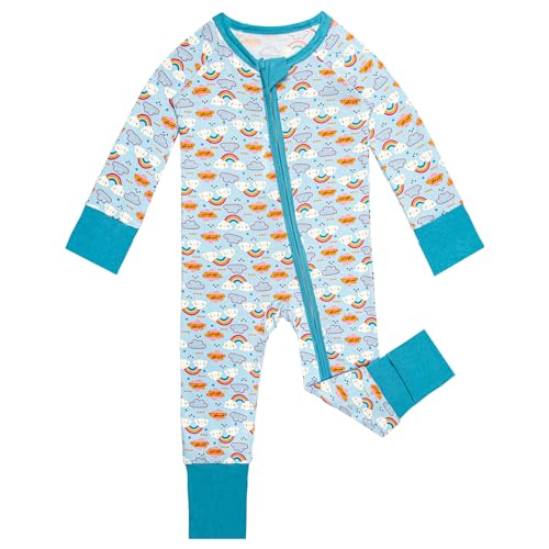 Rayon of Bamboo Pajamas Rompers 2 Way Zipper Long Sleeve Footless Rompers2