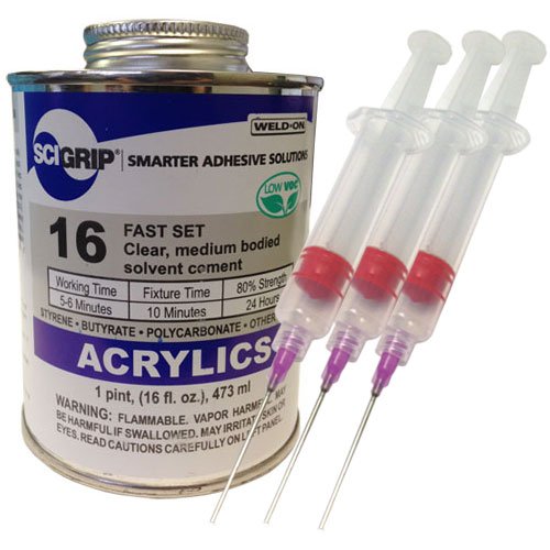WeldOn 16 Acrylic Adhesive Pint and 3 Pack of Weldon 16Gauge