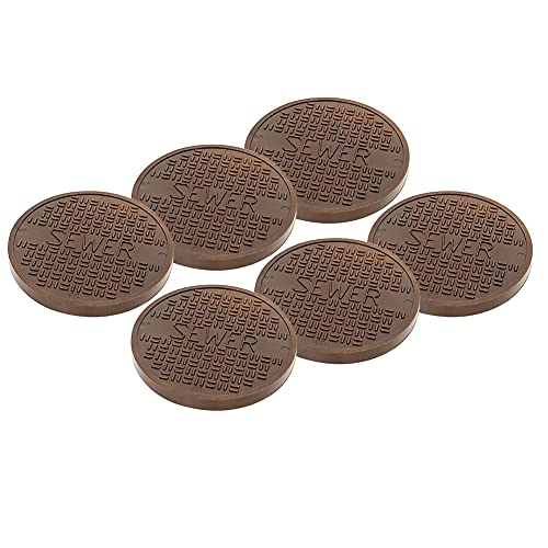 Set of 6 Copper Sewer Grates for Wrestling Action Figures