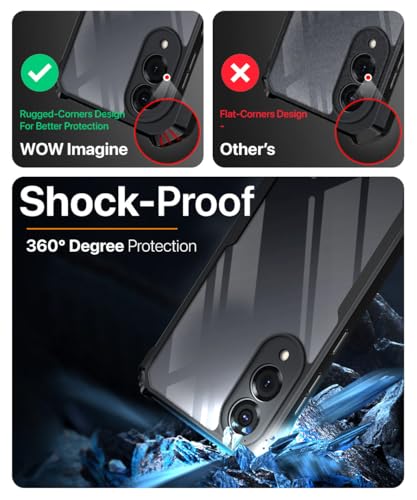 Image of WOW IMAGINE Shock Proof Clear Protective Back Case for Samsung Galaxy S25 Edge 5G - AirEDGE Technology | 360 Degree Camera Protection | Transparent Hybrid Back Case Mobile Cover - Black