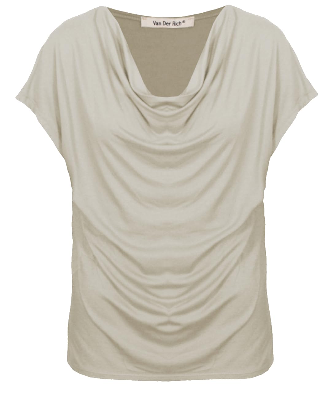 Van Der Rich ® - T-Shirt Bluse mit Wasserfallkragen - Damen