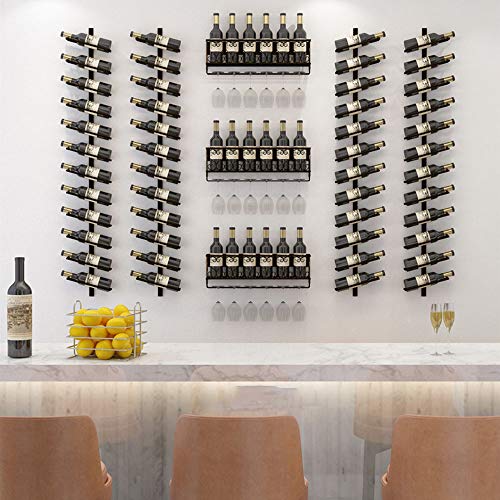 Soporte para botellas de vino de metal montado en pared moderno miniatura 1