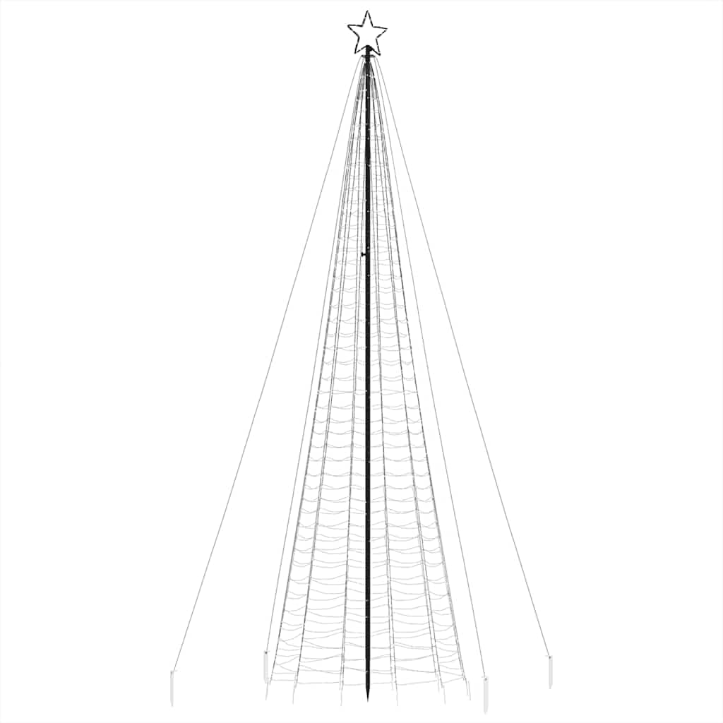 Choinka LED ze szpikulcami do wbijania w ziemię, 1534 ciepłe białe diody LED, wysokość 500 cm, oświetlenie zewnętrzne IP44, 8 efektów świetlnych do świątecznej dekoracji zimowej