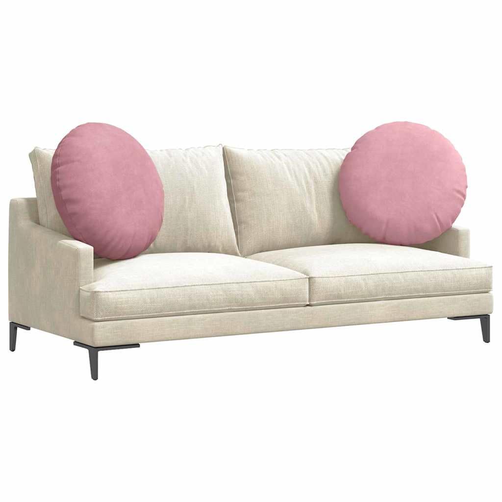 Cuscino da seduta, 2 pezzi, rosa, Ø 60 x 21 cm, in velluto, con chiusura lampo, per uso interno versatile