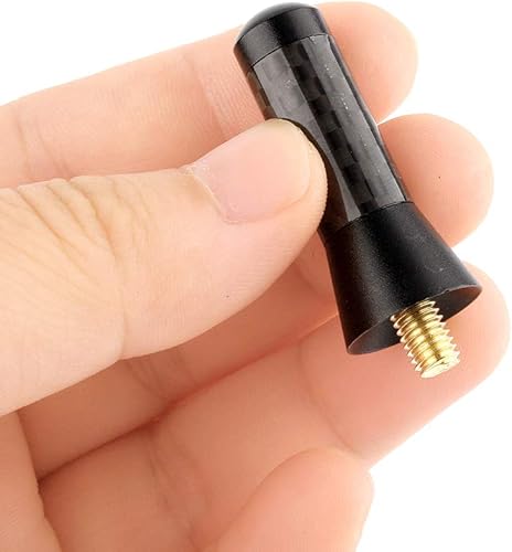 Miniatura 9 de Antena corta para automóvil, 1.4 in/1.38 pulgadas, antena de radio de tornillo de fibra de carbono, antena de decoración corta de aluminio, repuesto