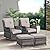 Rilyson Wicker Patio Furniture Set - 4 Piece Rattan Outdoor Sectional Conversation Sets with 2 Swivel Rocking Chairs,2 Ottomans for Porch Deck Garden(Mixed Grey/Grey)