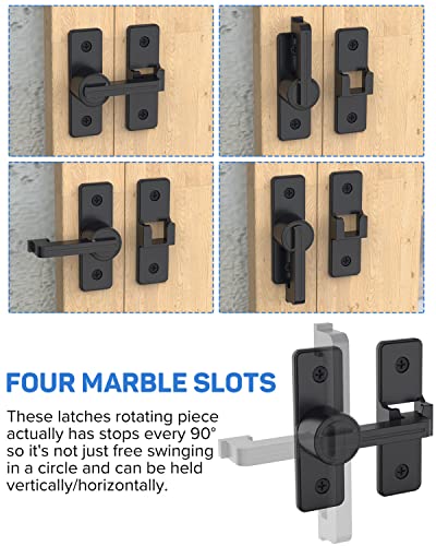 Barn Door Lock, Gate Latches Flip Latch Safety Door Bolt Latch Lock, 3.8Mm Heavy Duty Zinc Alloy Door Latch For Sliding Swing Open Door, Shed, Garage, Yard, Bathroom(Matt Black-1 Pack) #TOP3