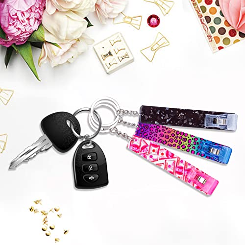 Image of 3PCS Credit Card Puller, Cute Debit Bank Card Grabber for Long Nails ATM Keychain Women with Plastic Clip
