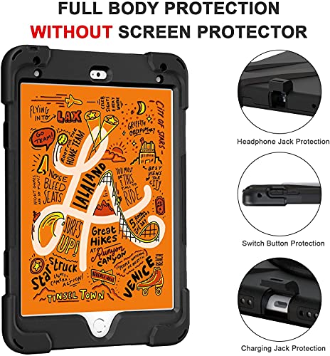 Gerutek for iPad Mini 5/4 Case,Heavy Duty Shockproof Rugged Tough Case with Pencil Holder,360 Rotating Stand&Hand Strap&Carry Strap Protective Cover for Mini 5/iPad Mini 4 - Image 3