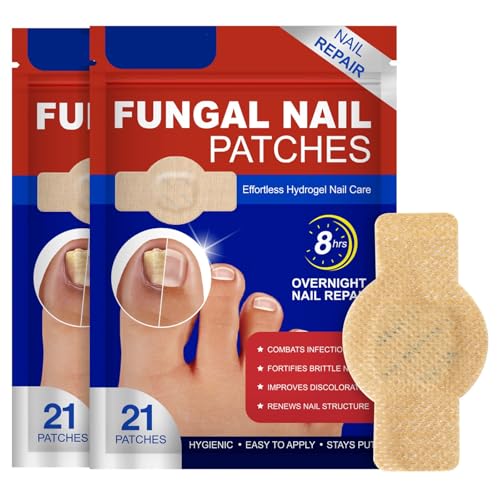 42 parches para el tratamiento de uñas de hongos, parches para uñas de los pies, multiusos, para reparación de uñas dañadas y apariencia de uñas decoloradas