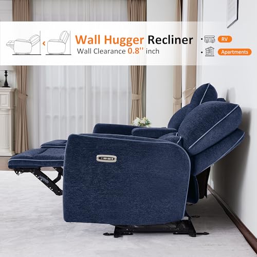 Image of MCombo 75 in Wall Hugger Loveseat with Console, RV Sofa 6926 (Blue)