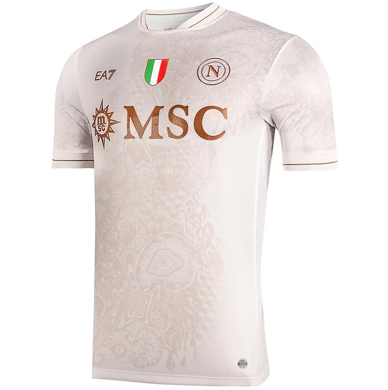 SSC Napoli Maglia Gara Away Ea7 T-Shirt Mixte (Lot de 3)