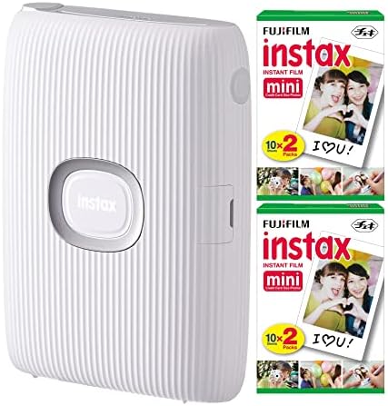 Fujifilm Instax Mini Link Smartphone Printer (Ash White) + Film (40 Sheets) - Bundle