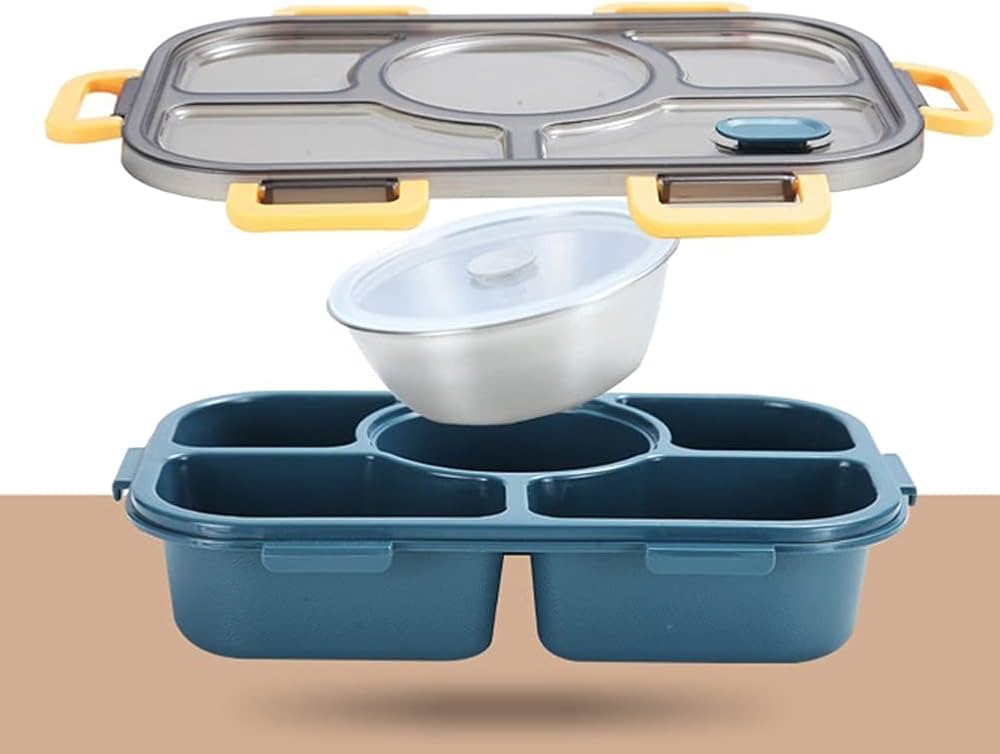 ArderLive Boîte à déjeuner Bento empilable en acier inoxydable, récipient alimentaire à 2