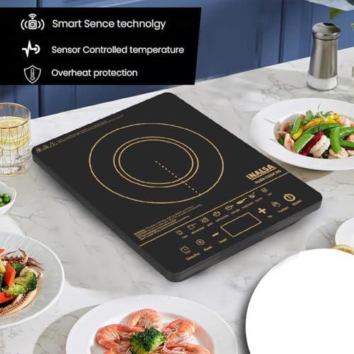 Image of INALSA 2100W Induction Cooktop with Smart Touch Control|7 Indian Cooking Presets|Smart Sense Pan Detection|Pause Function|Variable Timer|Overheat & Voltage Protection|Anti-Skid Feet|Dura Cook DG