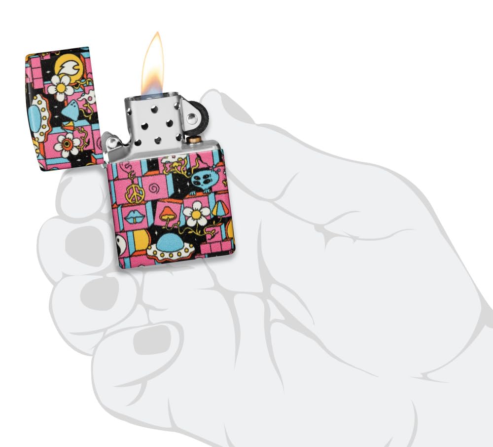 Zippo Sturmfeuerzeug - Abstract Design - 540 Color Druck, Glow-in-The-Dark - Nachfüllbar - Wiederverwendbar - Windfestes Design - Geschenkbox - Made in USA