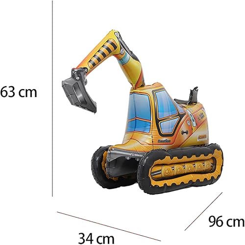 Miniatura 2 de Globo de aluminio 4D de pie de juguete de las fuerzas armadas, excavador, vehículo de ingeniería, decoración de globos de cumpleaños para niños,