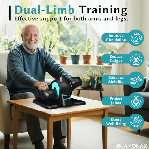 Amonax Elliptische Trainer, Mini-Hometrainer, Zittende Pedaaltrainer Voor Senioren, Volwassenen En Jongeren, Elektrische Mini-Draagbare Oefening, Elektrische Zittende Pedaaltrainer Voor Thuiskantoor - Afbeelding 5