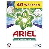 Ariel Waschmittel Pulver, Waschpulver, Vollwaschmittel, 40 Waschladungen, Strahlend Rein, 2.6kg