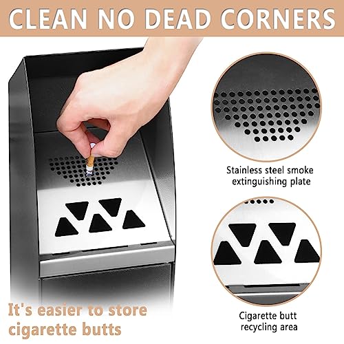 Zhoudashu SMOKERS OUTPOST Outdoor Standing Ashtray, Stand Up Ashtrays For Outside, Outdoor Cigarette Butt Receptacle, Smokers Outpost For Use Outside Of Commercial Office,Restaurants thumb #2