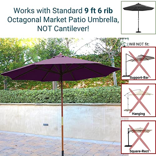 Formosa Covers 9Ft Market Patio Umbrella Canopy - 6 Ribs Canopy Replacement - 300D Uv Protective And Water Resistant Patio Canopy - Premium Quality Replacement Canopy Cover (Canopy Only) (Purple) #TOP4