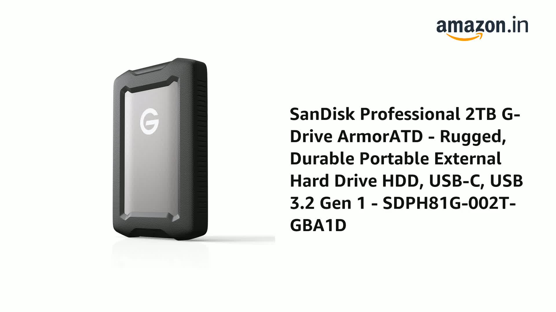 Amazon.in: Buy SanDisk Professional 2TB G-Drive ArmorATD - Rugged
