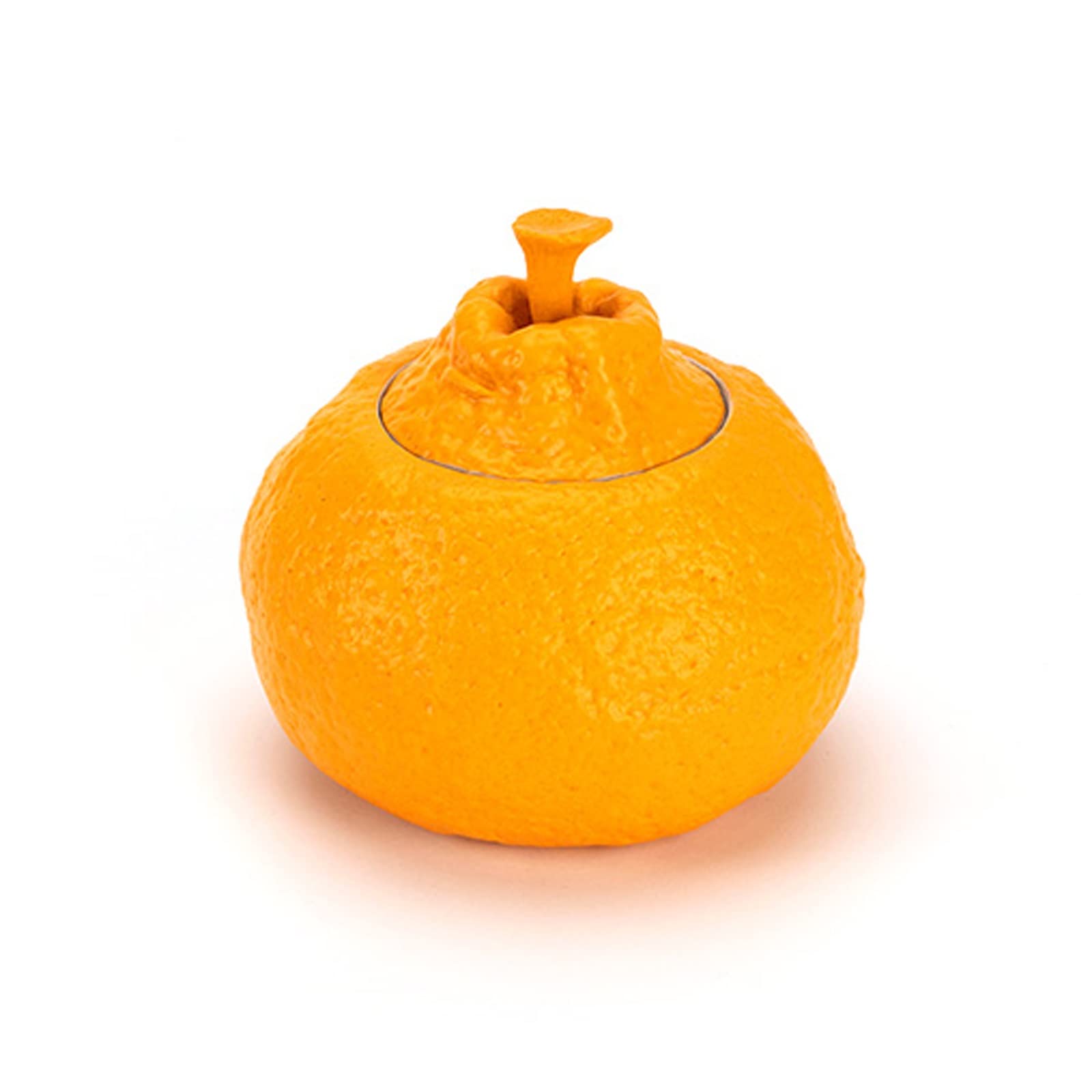 CHUOZI Tea Canister Ceramic Jar Tangerine Shape Tins Containers with Lids Porcelain Ornament Pot Food Storage for Table Decoration, 220ml Caddy