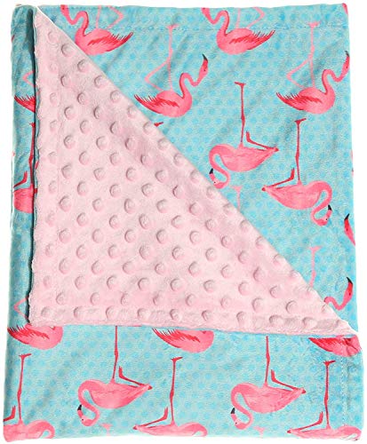 Image of Baby Blanket Super Soft Minky Blanket with Double Layer Dotted Backing Pink Flamingo Security for Newborns Nursery Stroller Receiving Toddlers Crib Bedding for Boy or Girl(30 x 40 Inch)
