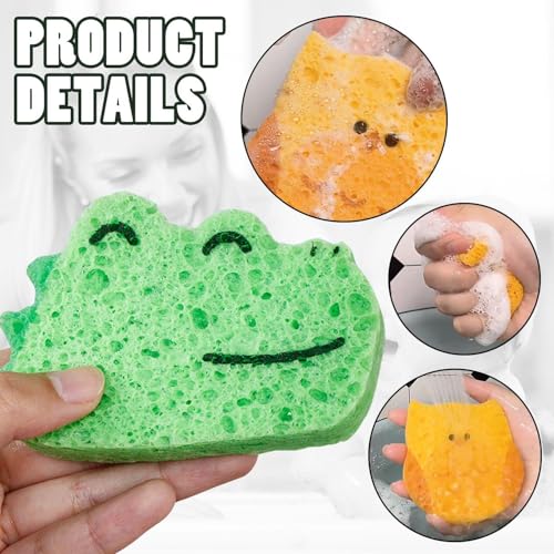 8 Stück Baby-Badeschwämme, Tierschwammtücher, Niedliche Cartoon-Badeschwämme, Badezubehör, Reinigungsschwämme