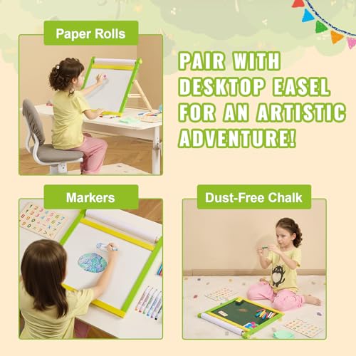 Image of VEVOR Easel Accessory Set, 32 PCS Kid's Art Easel Painting Kit Including Chalks, Dry-Erase Markers & Paper Rolls, Supplies Set for Tabletop Art Easel, Painting Accessories for Toddlers Boys and Girls