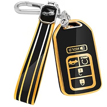 AMAZON - Daemson for Honda Key Fob Cover with Keychain, Premium Soft TPU Full Protection Key Fob Case for Honda Civic Accord Ridgeline CRV Pilot Odyssey Passport Insight JED Crosstour Spirior (Black)