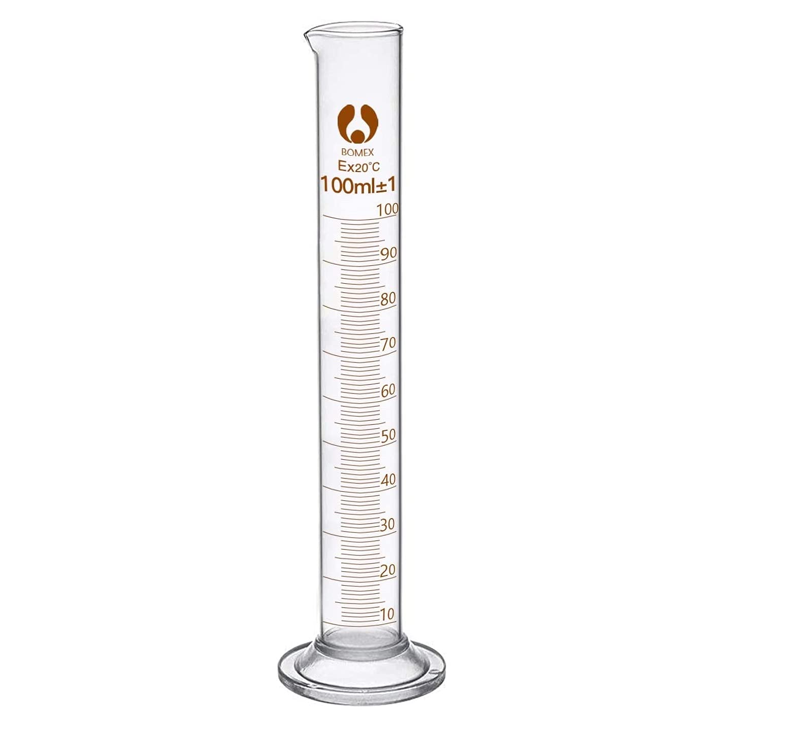 Rocwing - Boro 3.3 Glass Measuring Cylinder Laboratory Glassware (100ml)