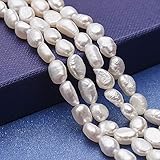 Material: estas cuentas están hechas de perlas cultivadas en agua dulce. Color: blanco; cuentas de perlas versátiles con aspecto y tacto decentes que mejorarán cualquier joya hecha a mano.