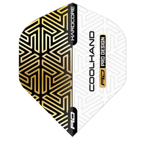 RED DRAGON Hardcore Premium Luke Humphries Gold and White Standard Dart Flights - 3 Sets Per Pack (9 Dart Flights in total) - Image 2