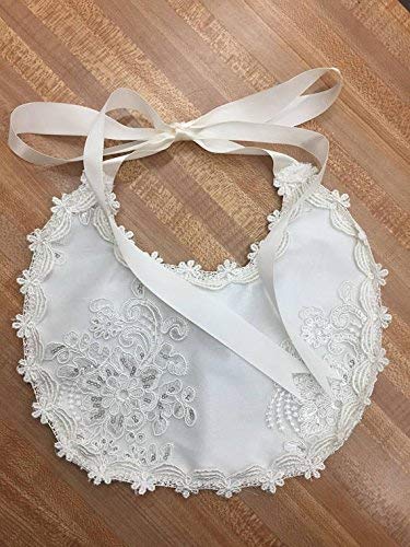 ivory christening bib