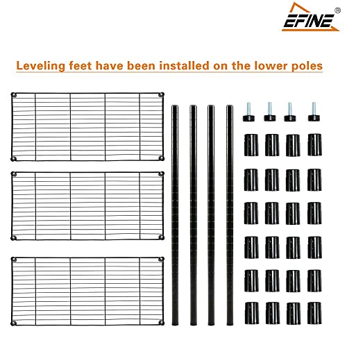 Catalina Creations Efine 3-Shelf Shelving Unit With 3-Shelf Liners, Adjustable Rack, Steel Wire Shelves, Shelving Units And Storage For Kitchen And Garage (36W X 16D X 36H) #TOP6