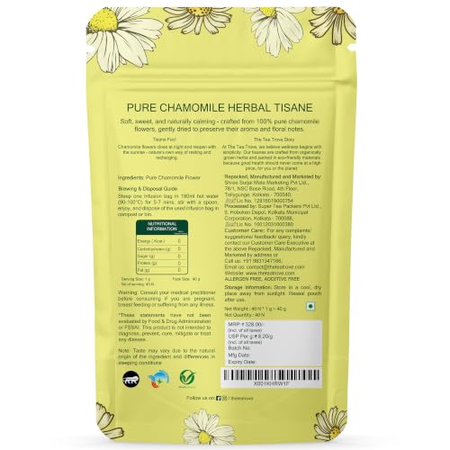 the tea trove Store The Tea Trove Pure Chamomile Tea Bags Organic - Image 4